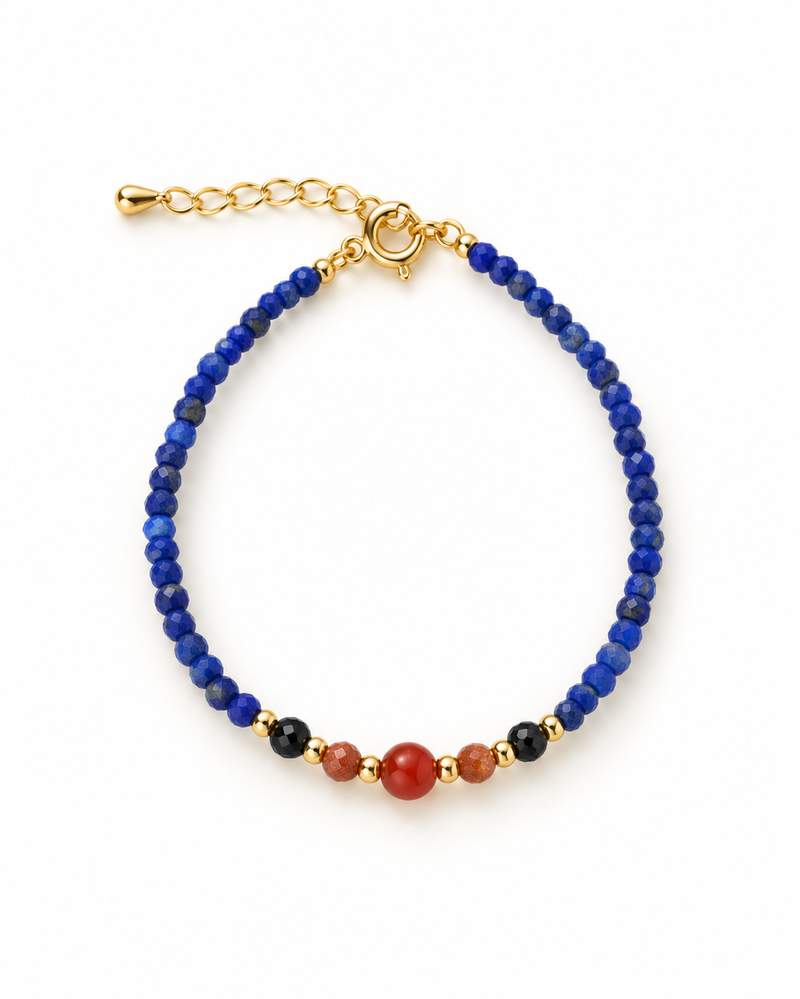 Bright Blue Red Accents Bracelet