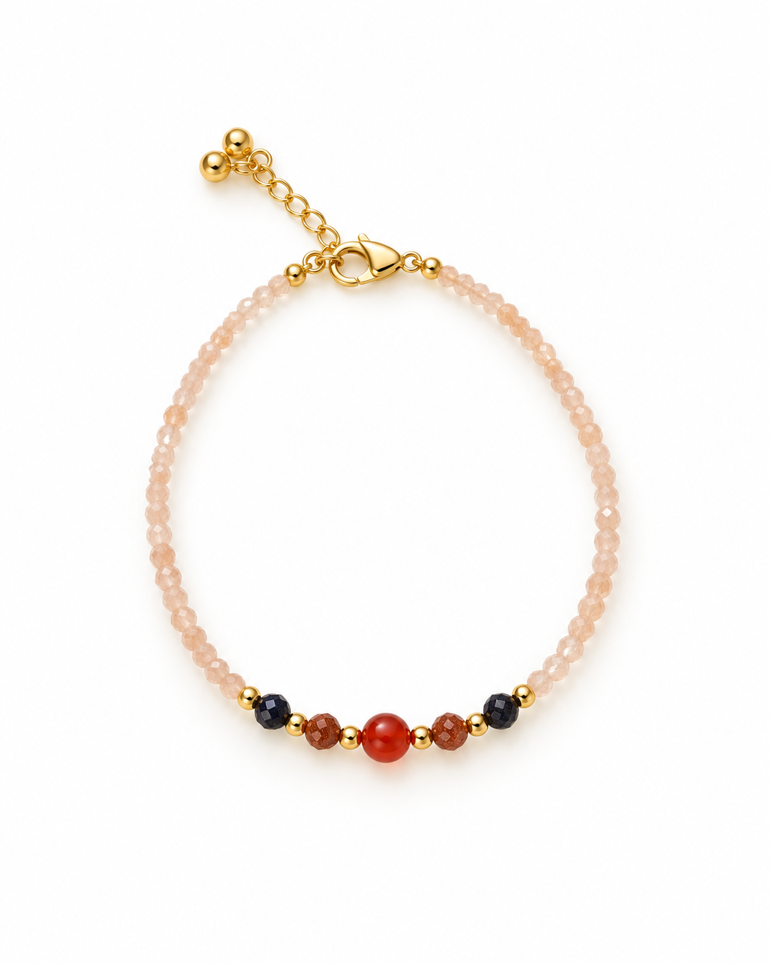 Peach Dark Red Accents Bracelet