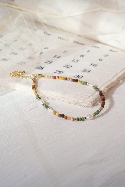 Multicolor Green Dark Sections Bracelet — real product photo