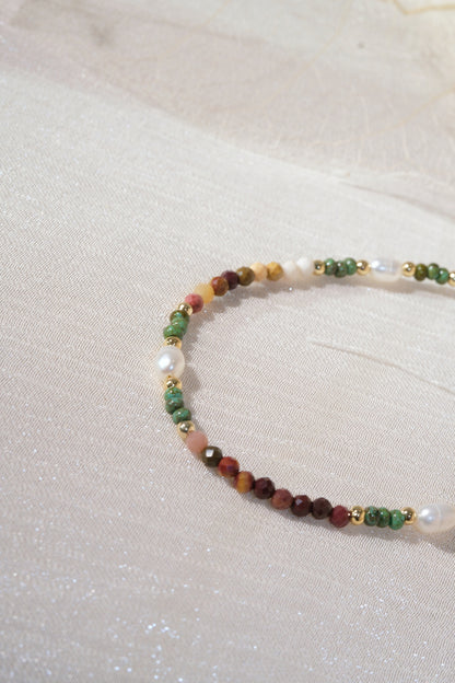 Multicolor Green Dark Sections Bracelet — real product photo