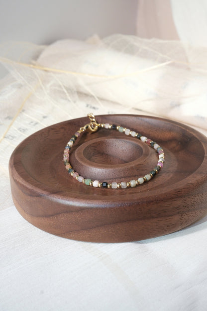 Pastel Dark Accent Round Beads Bracelet — real product photo