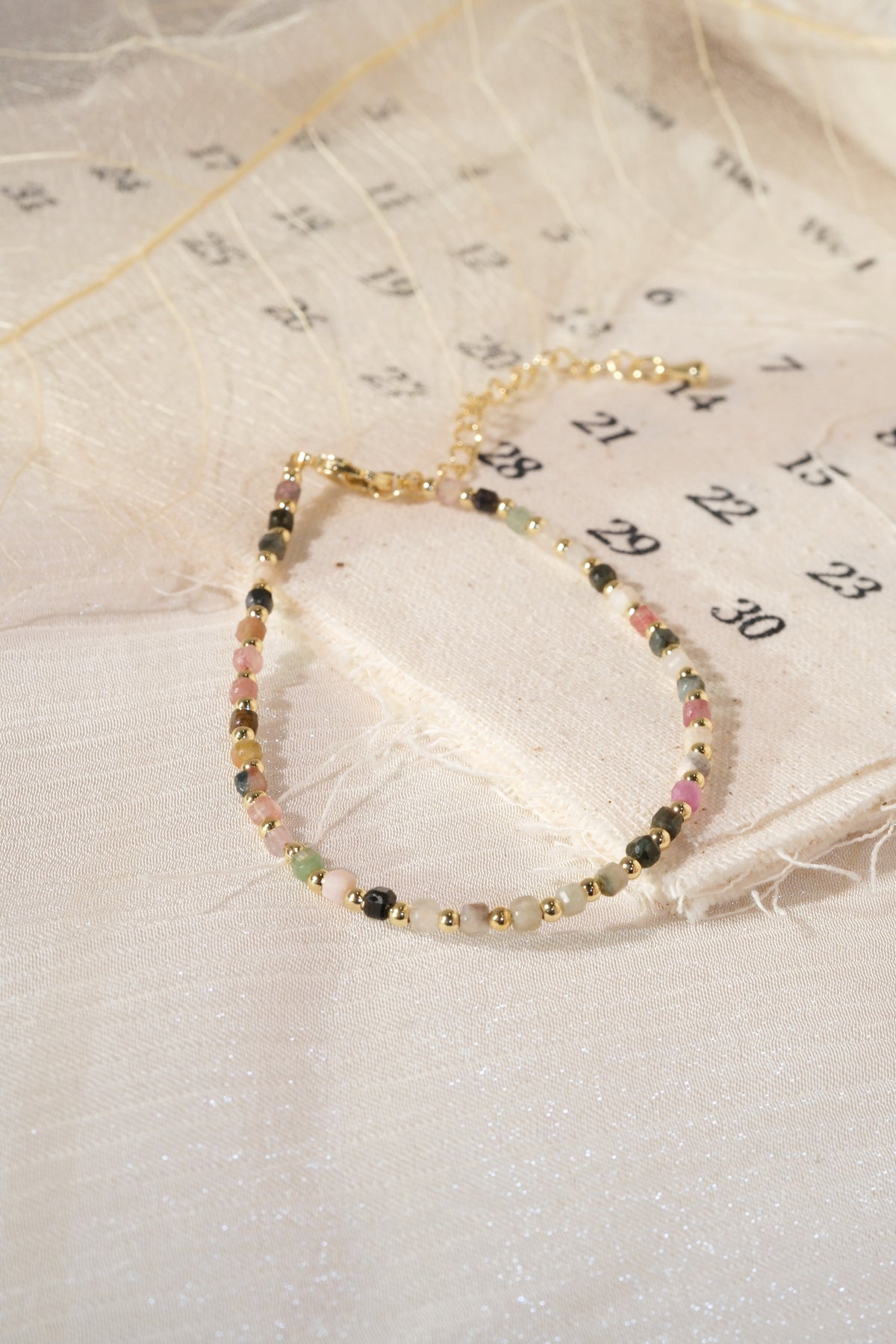 Pastel Dark Accent Round Beads Bracelet — real product photo