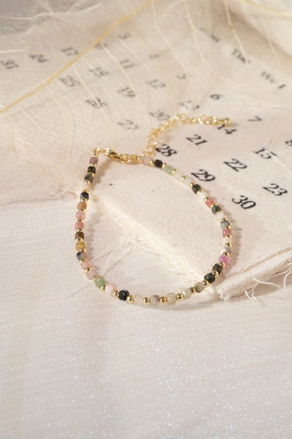 Pastel Dark Accent Round Beads Bracelet — real product photo
