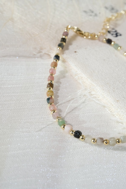 Pastel Dark Accent Round Beads Bracelet — real product photo