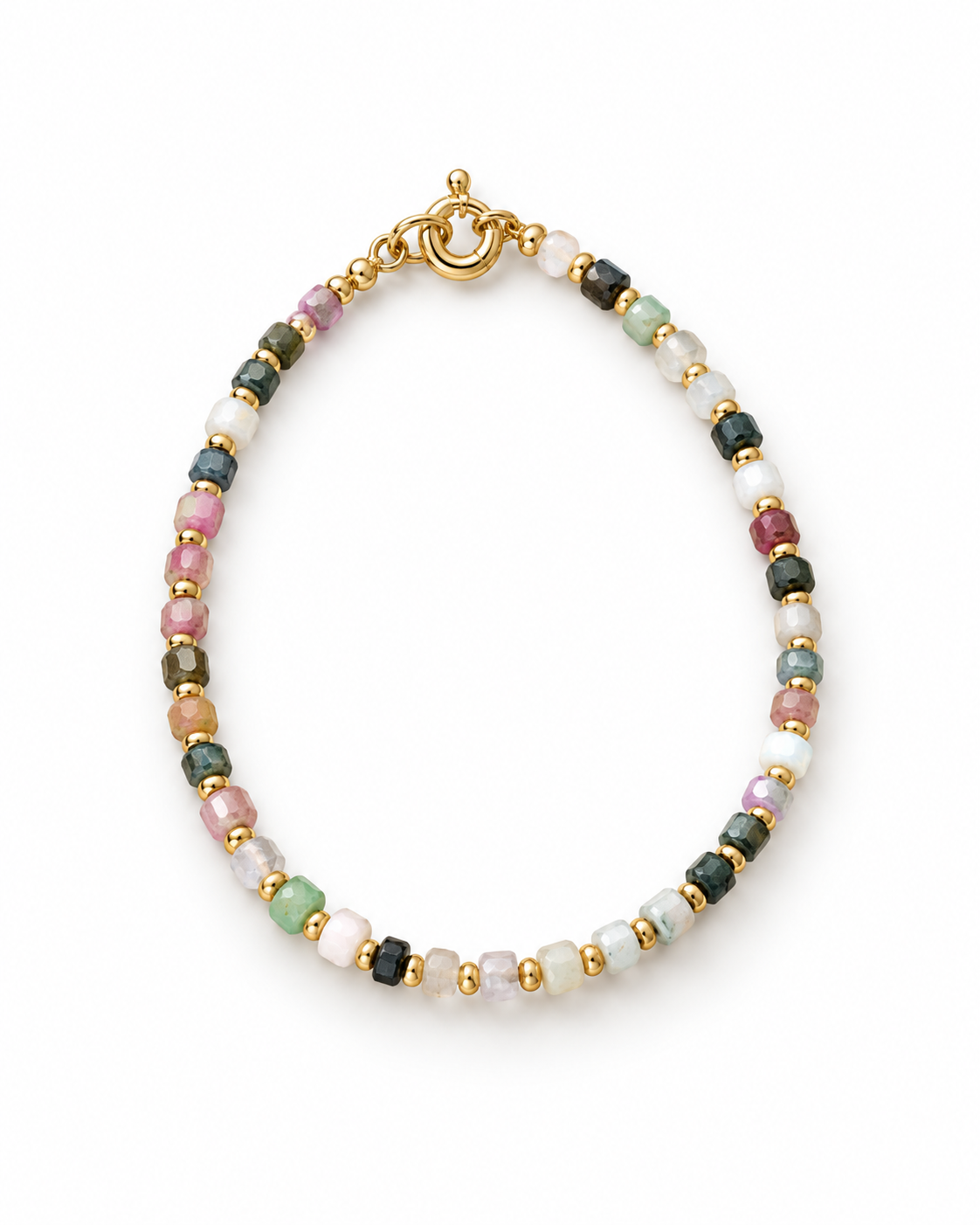 Pastel Dark Accent Round Beads Bracelet
