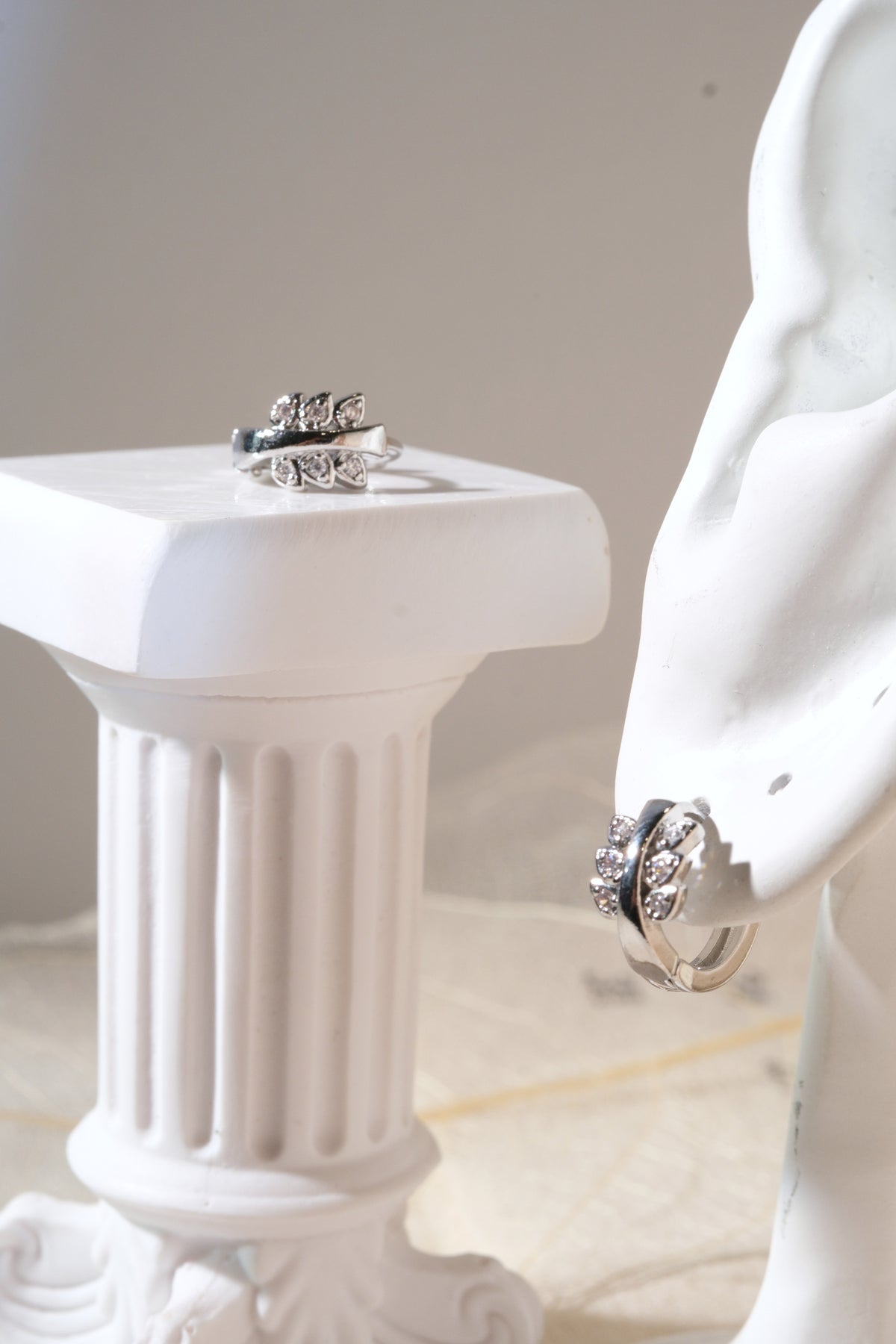 Silver Tone Bar Cluster Hoops Earrings — real product photo