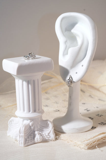 Silver Tone Cluster Hoops Earrings — real product photo