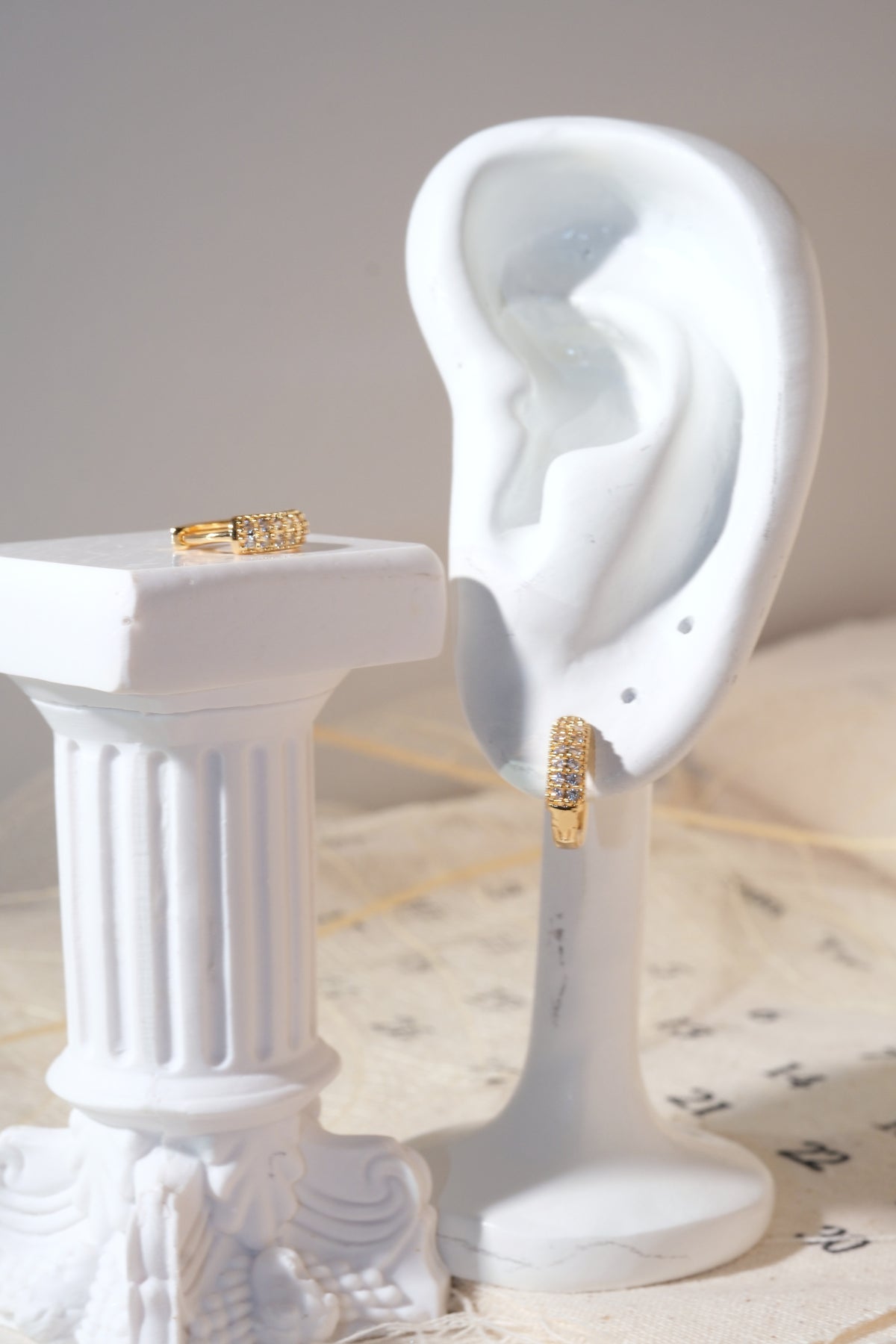 Gold Tone Pave Hoops Earrings — real product photo