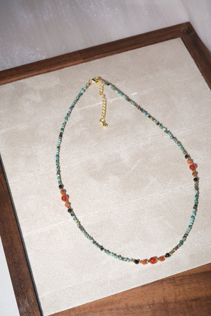 Green Orange Accents Necklace — real product photo