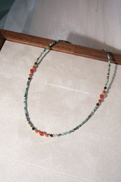 Green Orange Accents Necklace — real product photo