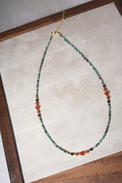 Green Orange Accents Necklace — real product photo