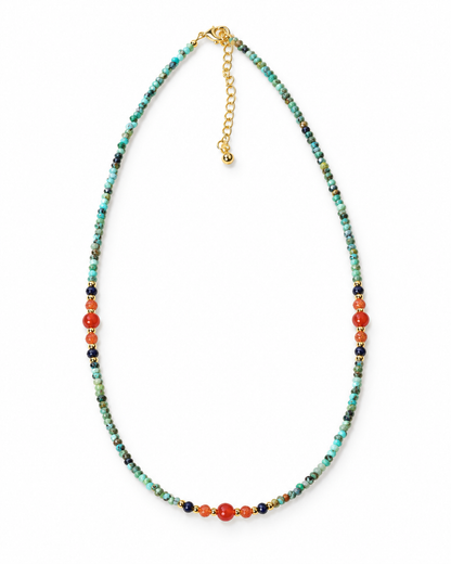 Green Orange Accents Necklace