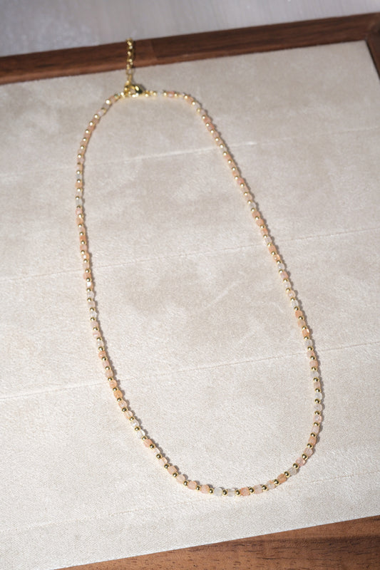 Cream Gold Tone Spacers Necklace — real product photo