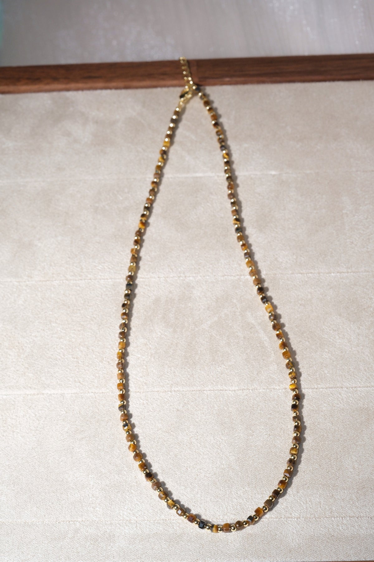Brown Gold Tone Round Beads Necklace — real product photo