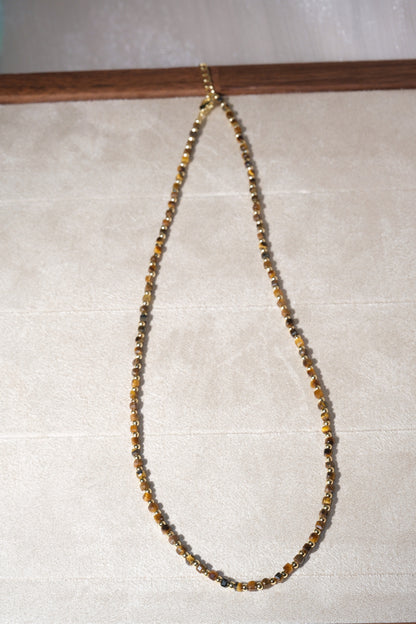 Brown Gold Tone Round Beads Necklace — real product photo