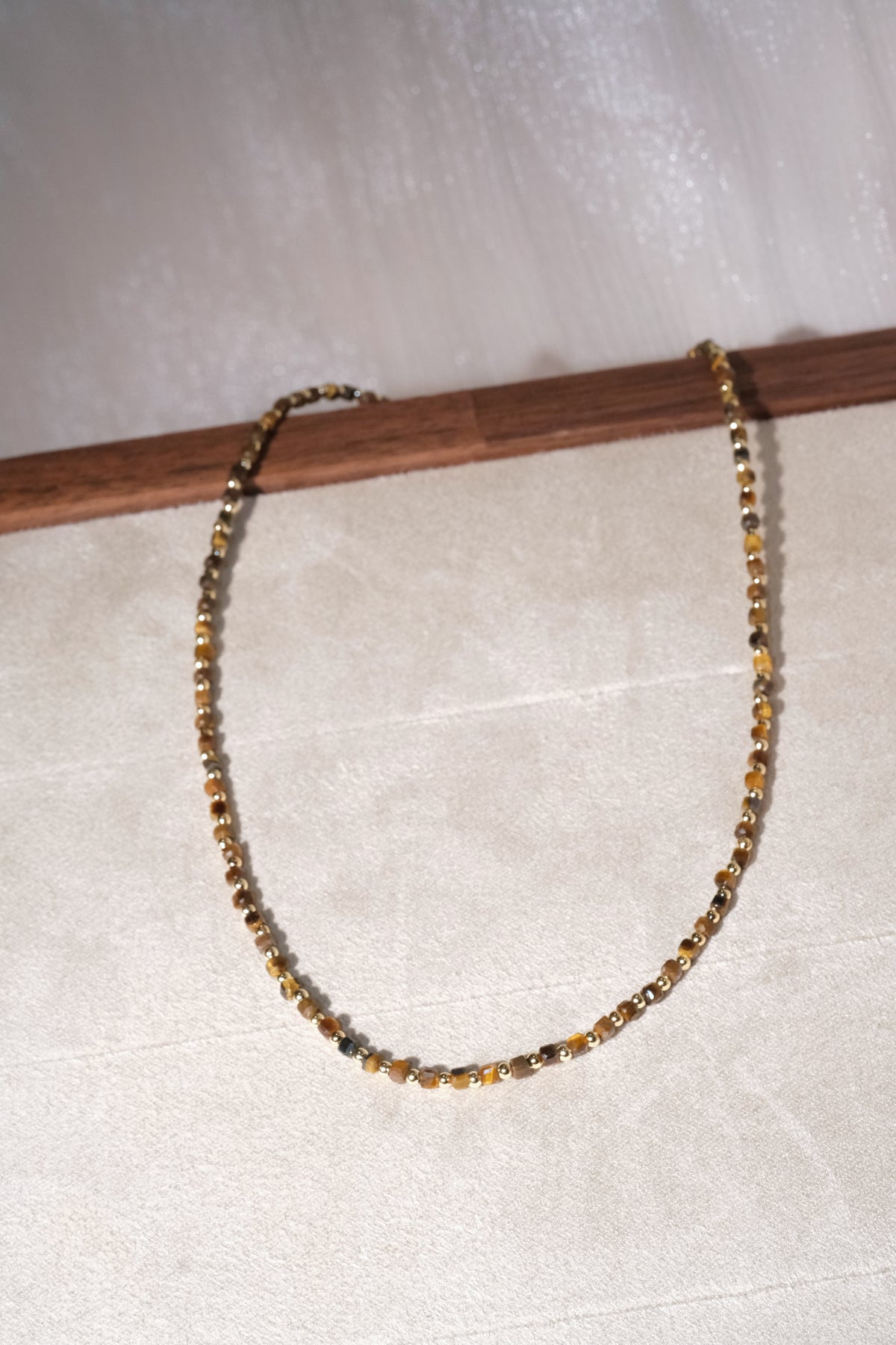 Brown Gold Tone Round Beads Necklace — real product photo