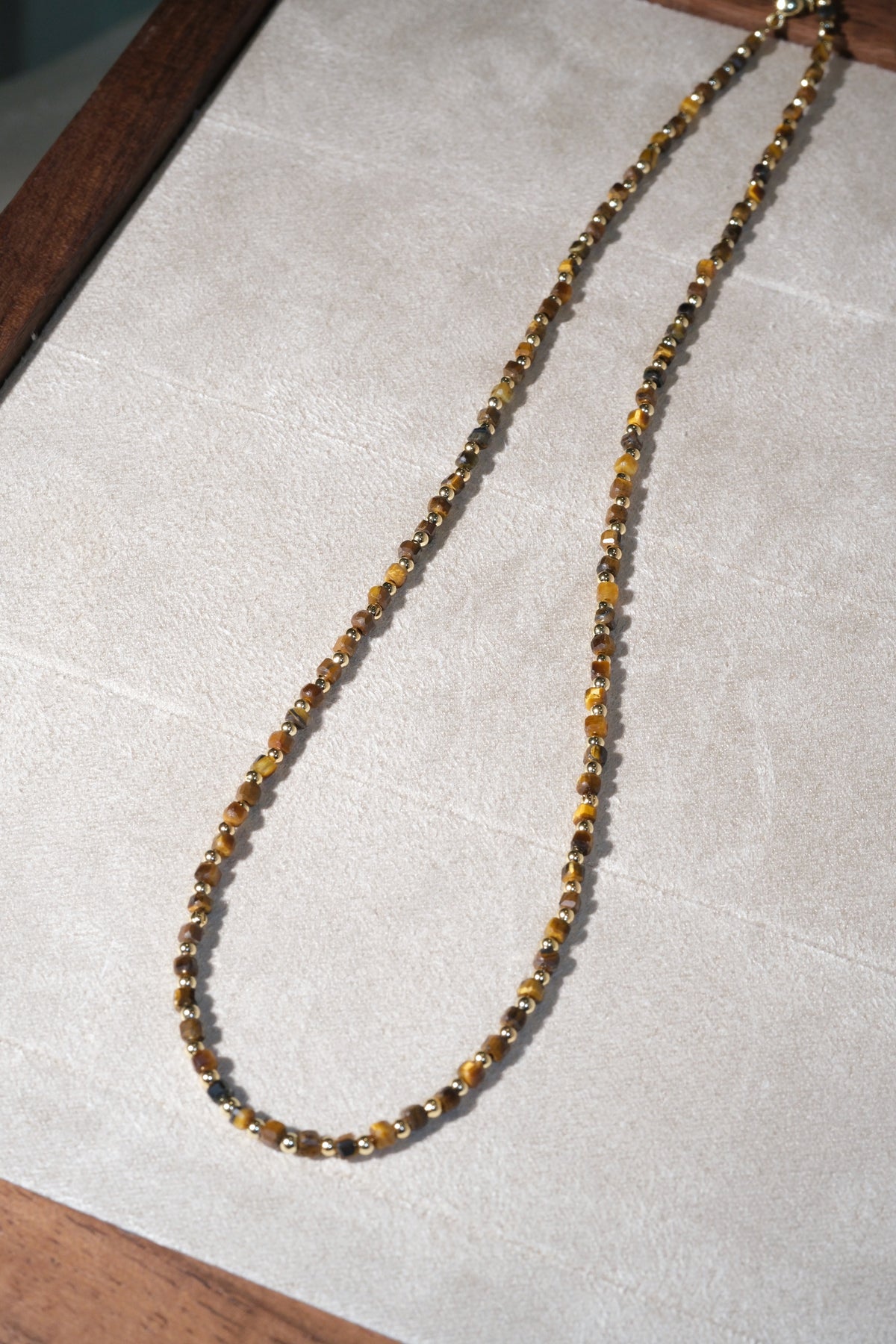 Brown Gold Tone Round Beads Necklace — real product photo