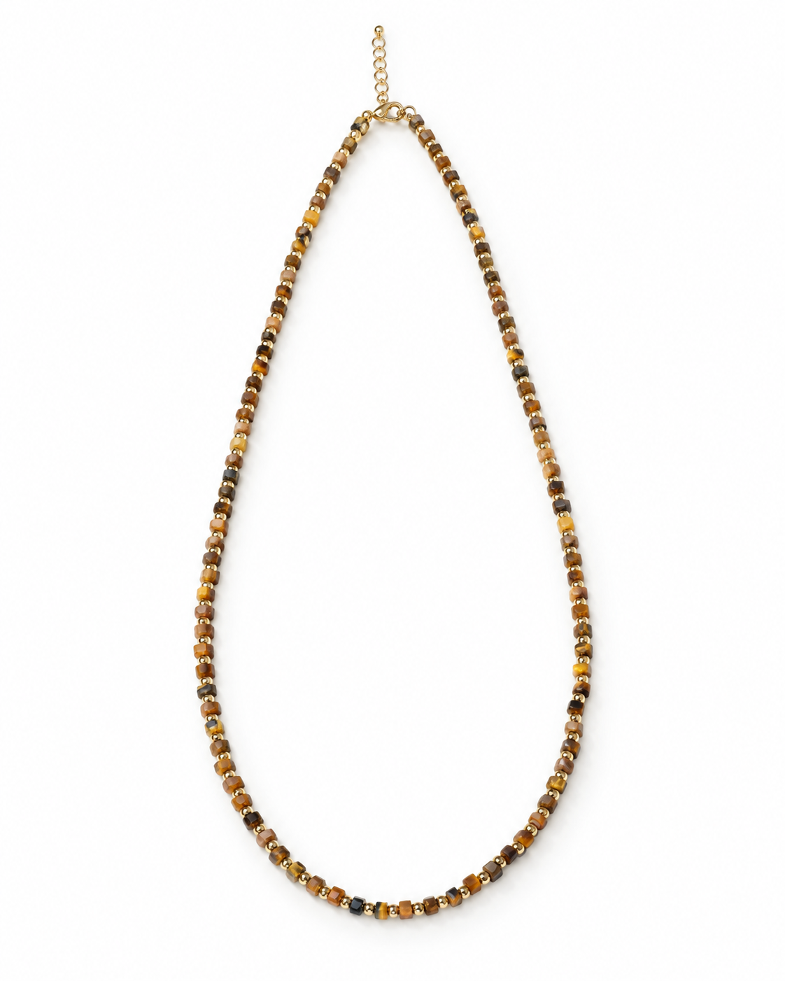 Brown Gold Tone Round Beads Necklace