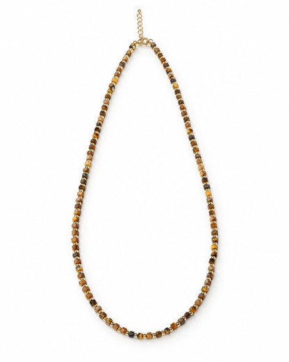 Brown Gold Tone Round Beads Necklace