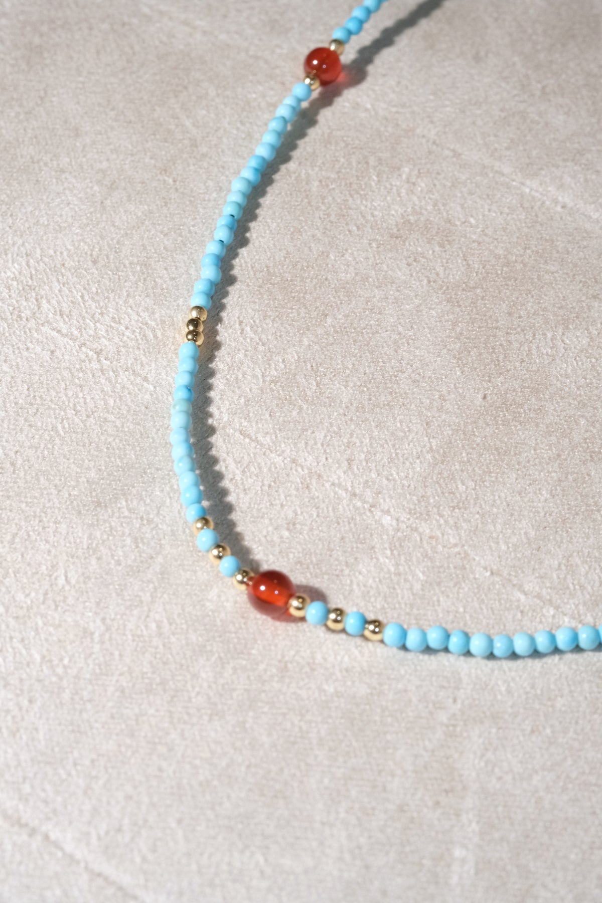 Turquoise Color Red Accents Necklace — real product photo