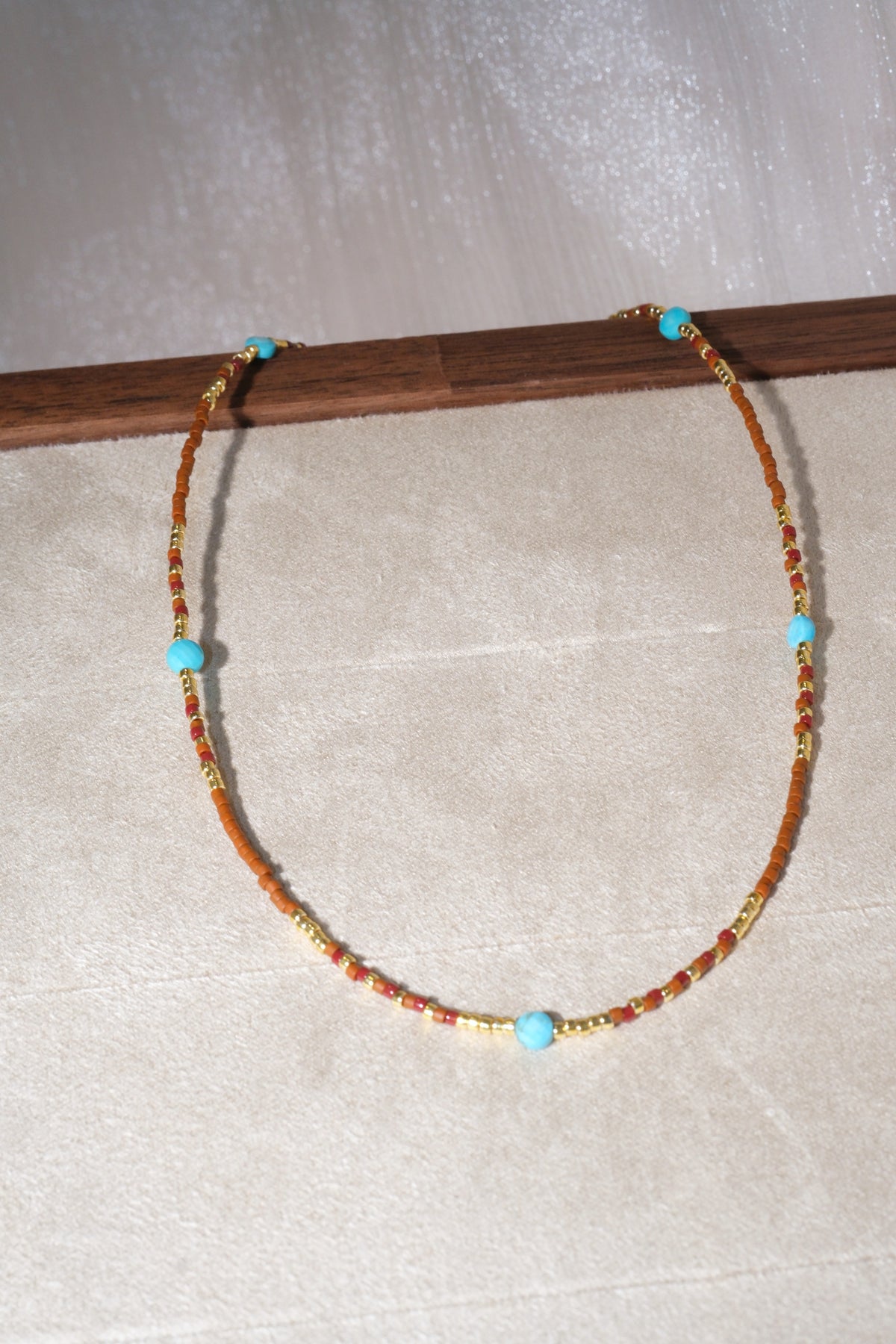 Turquoise Color Red Accents Necklace — real product photo