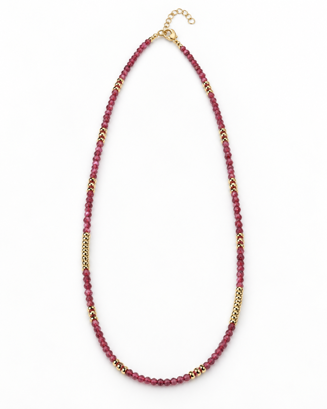 Maroon Gold Tone Ribbed Bar Necklace