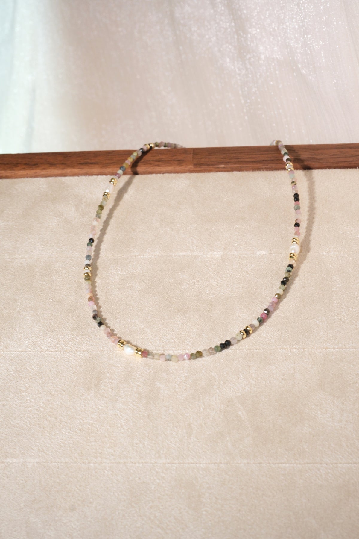 Pastel Dark Accent Beads Necklace — real product photo