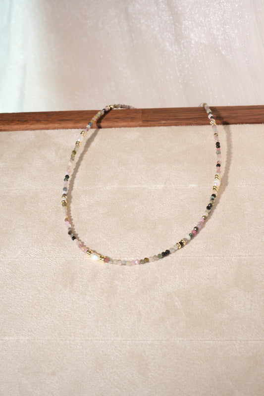 Pastel Dark Accent Beads Necklace — real product photo