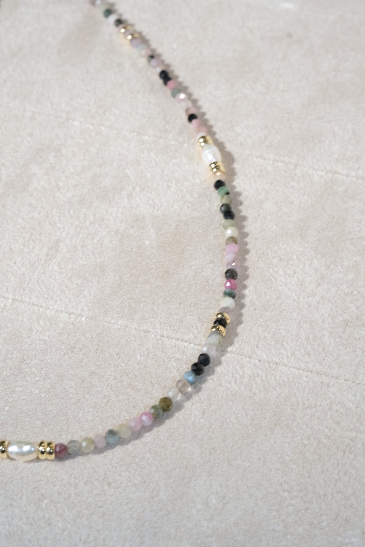 Pastel Dark Accent Beads Necklace — real product photo