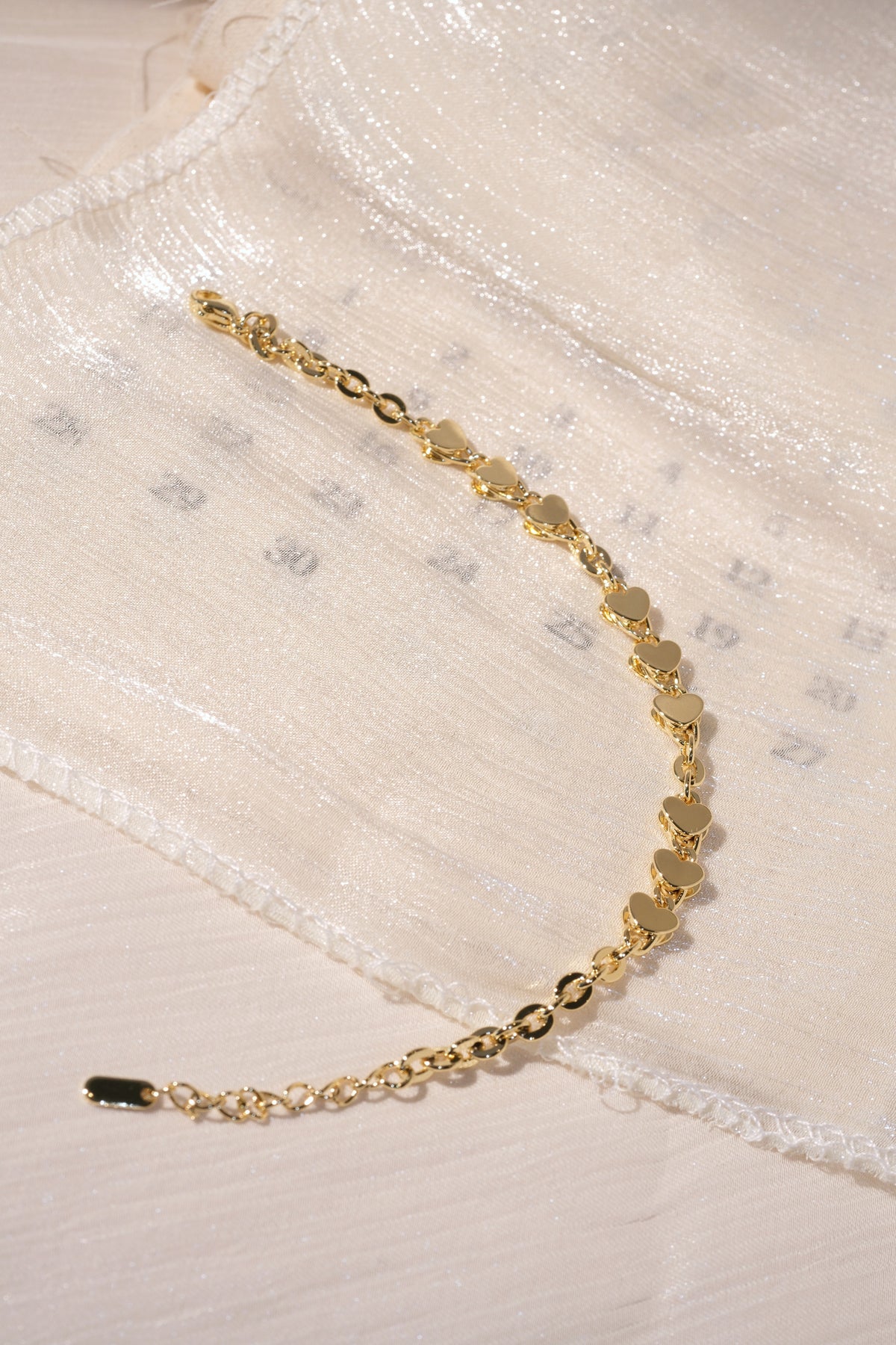 Heart Link Bracelet — Gold — edited real product photo