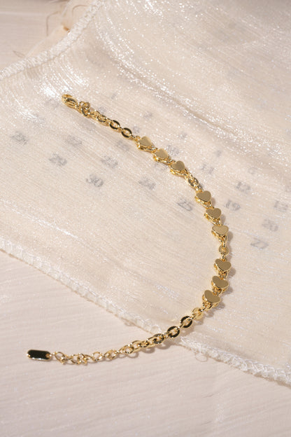 Heart Link Bracelet — Gold — edited real product photo