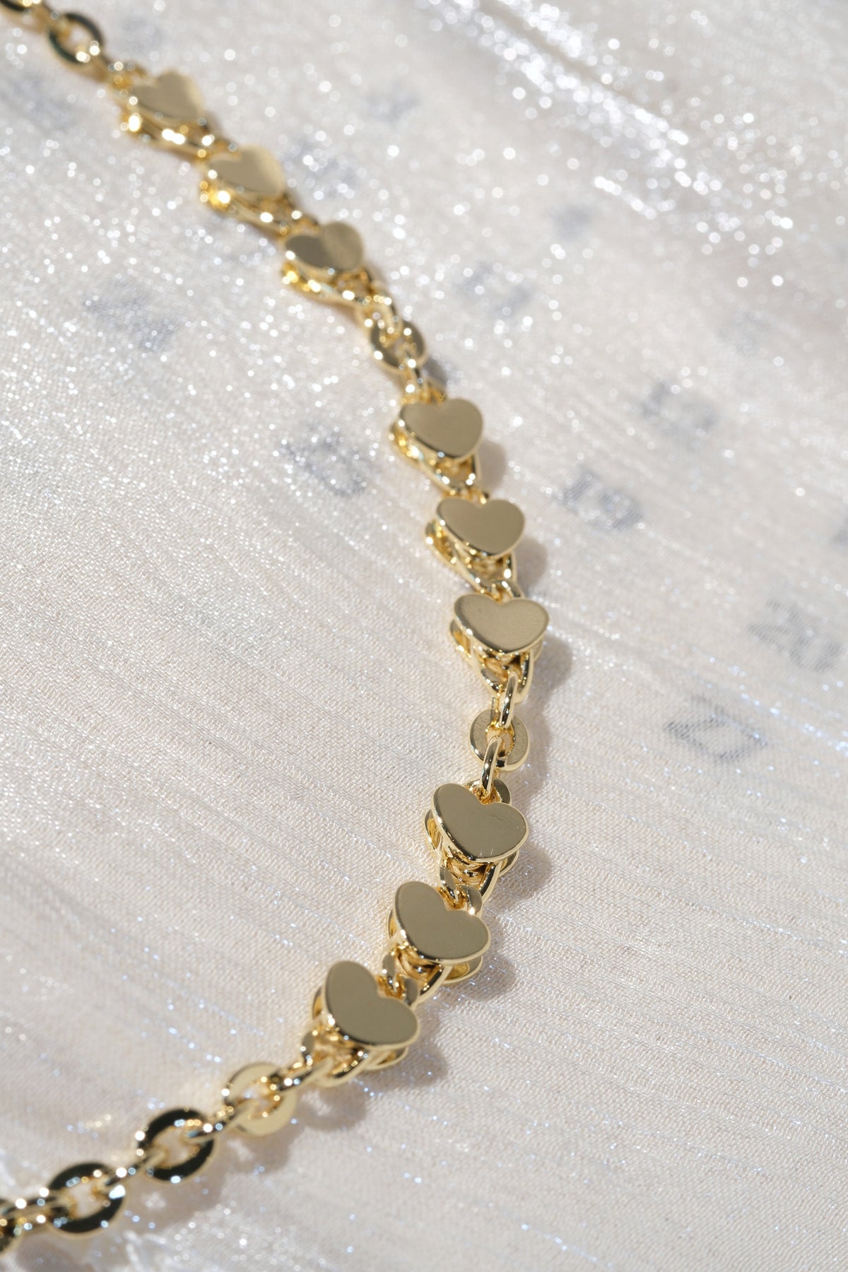 Heart Link Bracelet — Gold — edited real product photo