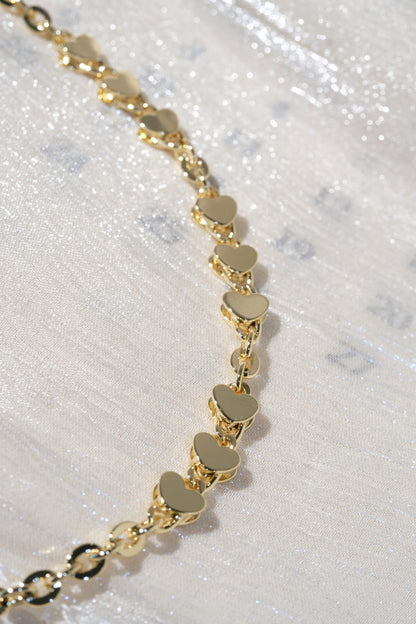 Heart Link Bracelet — Gold — edited real product photo