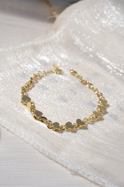 Heart Link Bracelet — Gold — edited real product photo