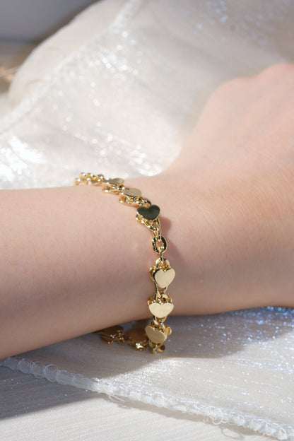 Heart Link Bracelet — Gold — edited real product photo