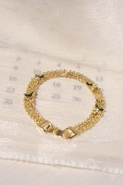 Multistrand Cross Station Bracelet — Gold — edited real product photo