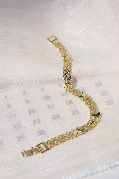 Multistrand Cross Station Bracelet — Gold — edited real product photo