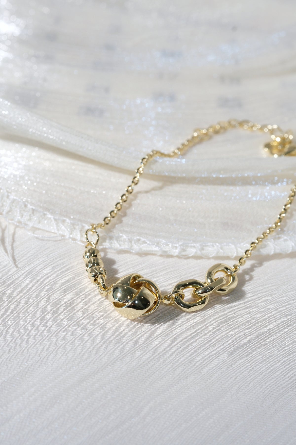 Knot Chain Bracelet — Gold — edited real product photo
