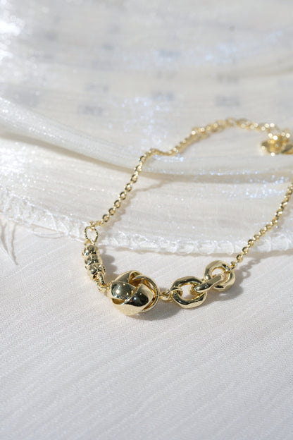 Knot Chain Bracelet — Gold — edited real product photo