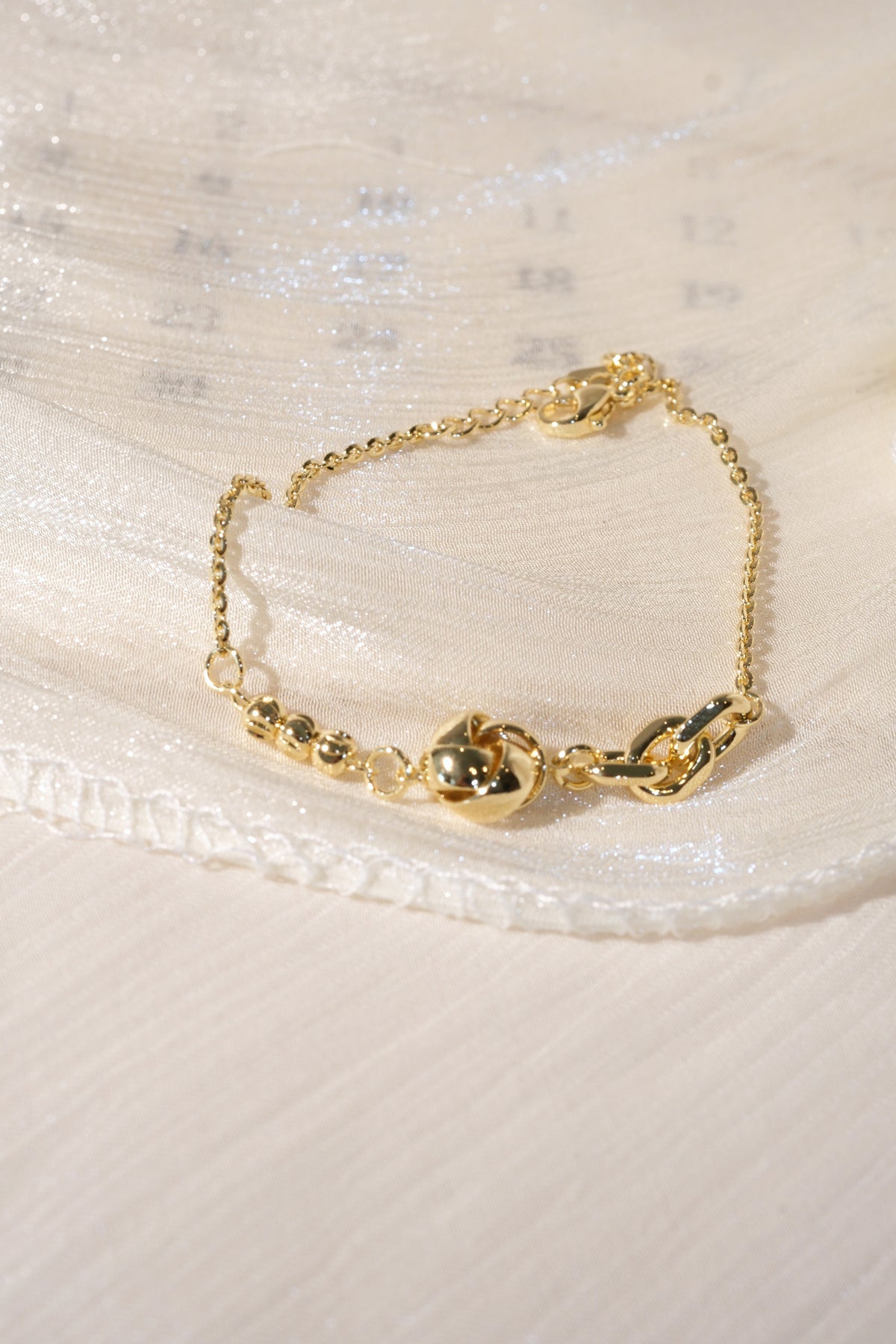 Knot Chain Bracelet — Gold — edited real product photo