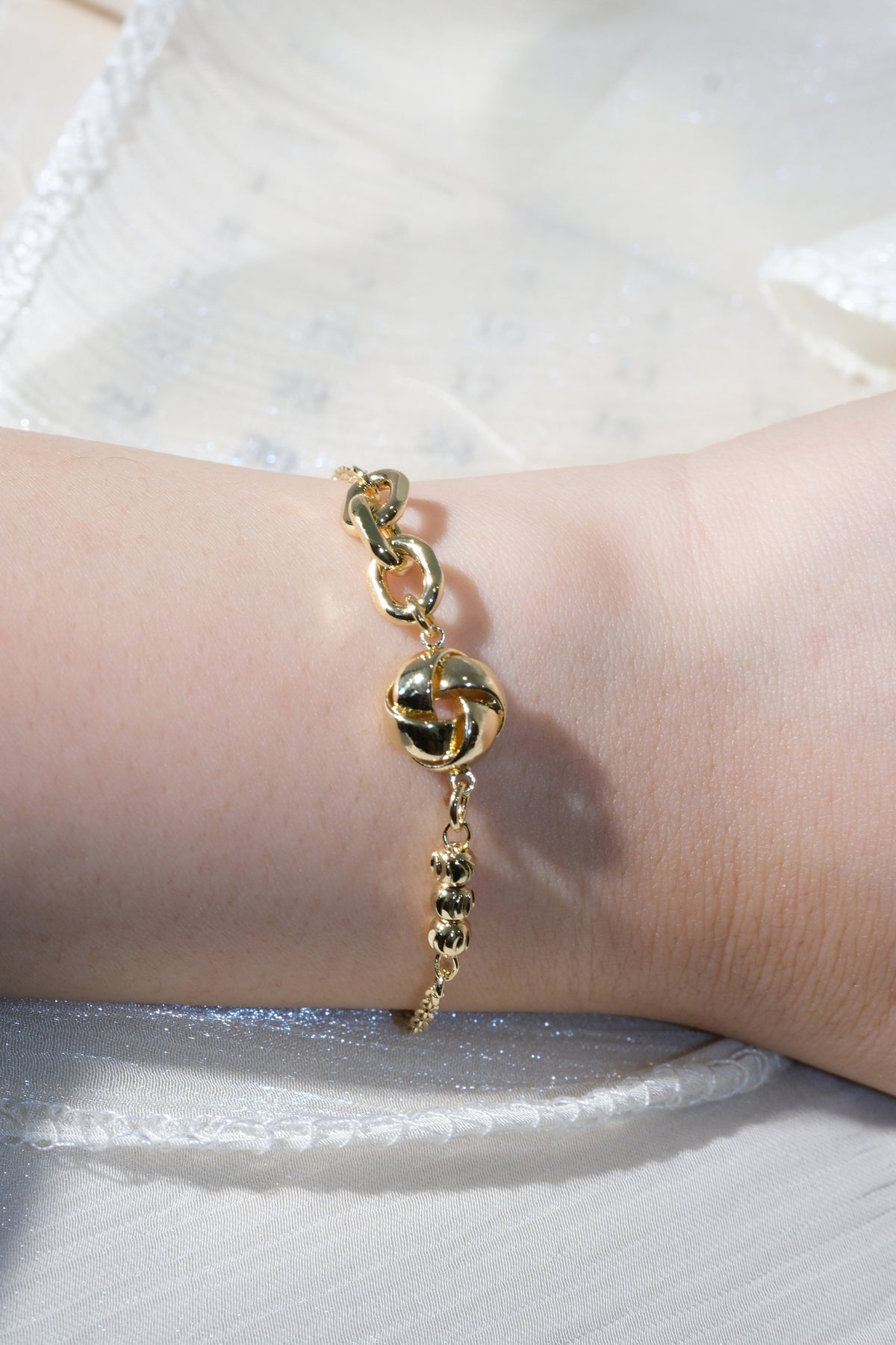 Knot Chain Bracelet — Gold — edited real product photo