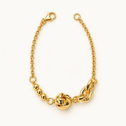 Knot Chain Bracelet — Gold — white background