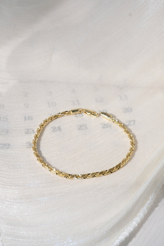 Slim Bar Link Bracelet — Gold — edited real product photo