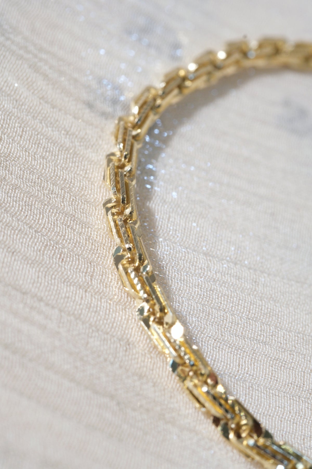 Slim Bar Link Bracelet — Gold — edited real product photo