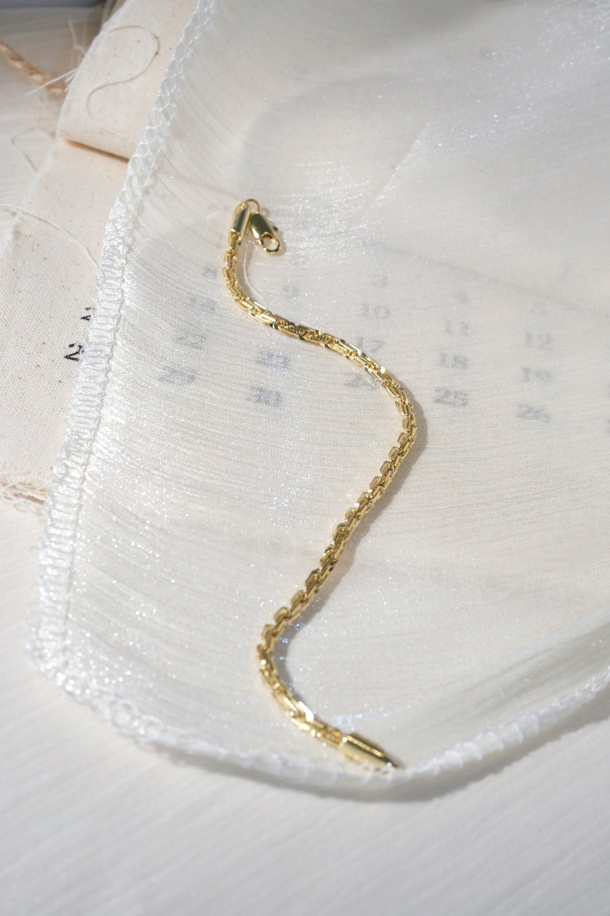 Slim Bar Link Bracelet — Gold — edited real product photo