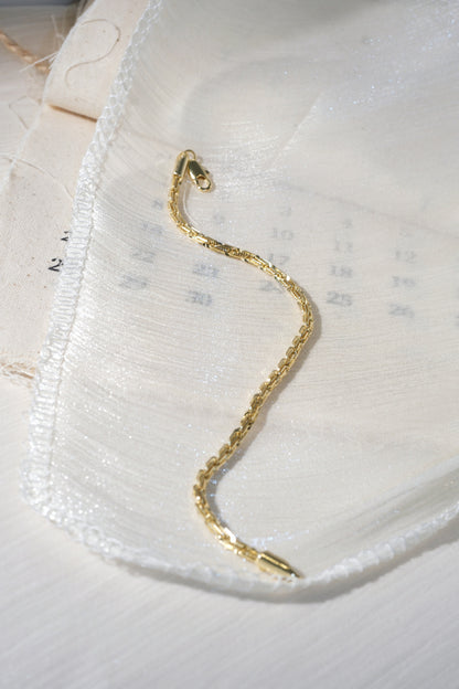 Slim Bar Link Bracelet — Gold — edited real product photo