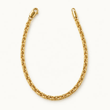 Slim Bar Link Bracelet — Gold — white background