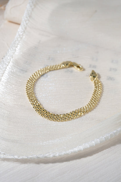 Flat Mesh Bracelet — Gold — edited real product photo