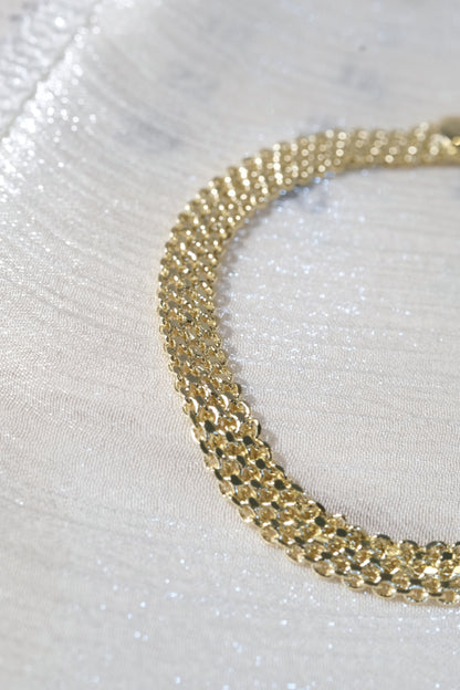 Flat Mesh Bracelet — Gold — edited real product photo