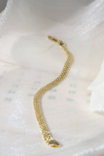 Flat Mesh Bracelet — Gold — edited real product photo